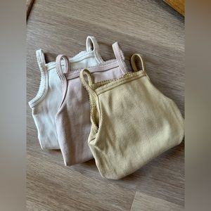 H&M set of 3 toddler girl ribbed tank onesies 6mos